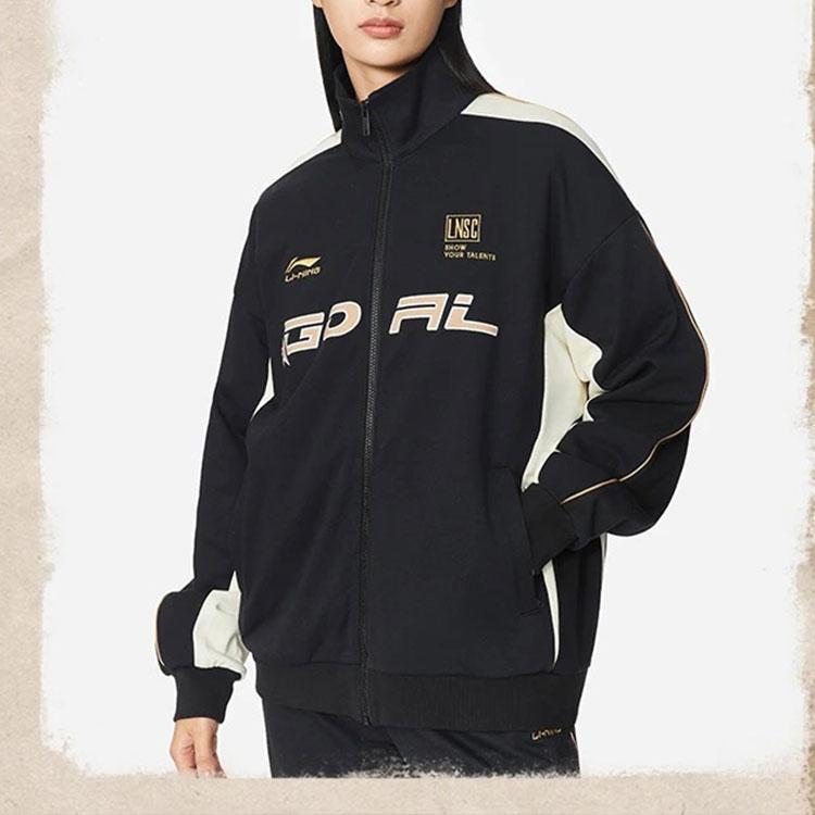 Li Ning Sports Lifestyle Series Long Sleeve Zip-Up Hoodie Unisex Hoodies Black AWDS989-3