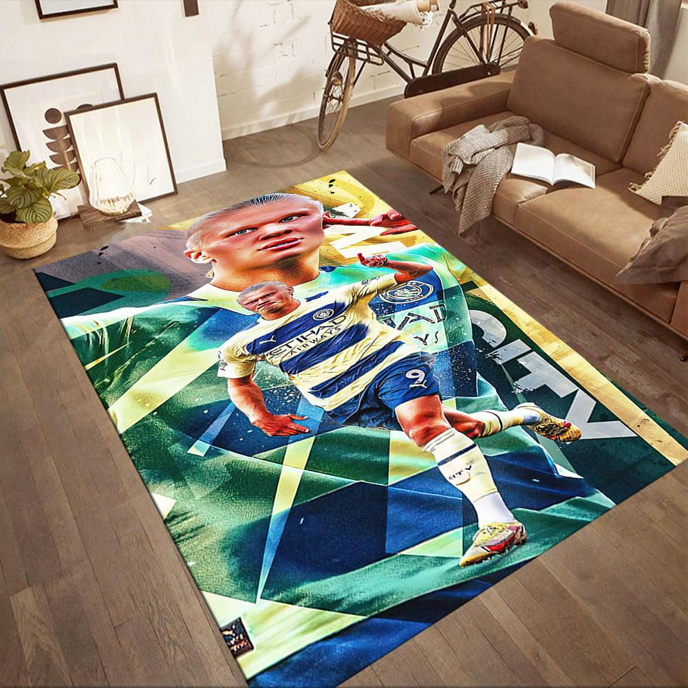 Haaland Fan Square rugs are a great choice for living rooms, bedrooms, home décor, and as gifts.