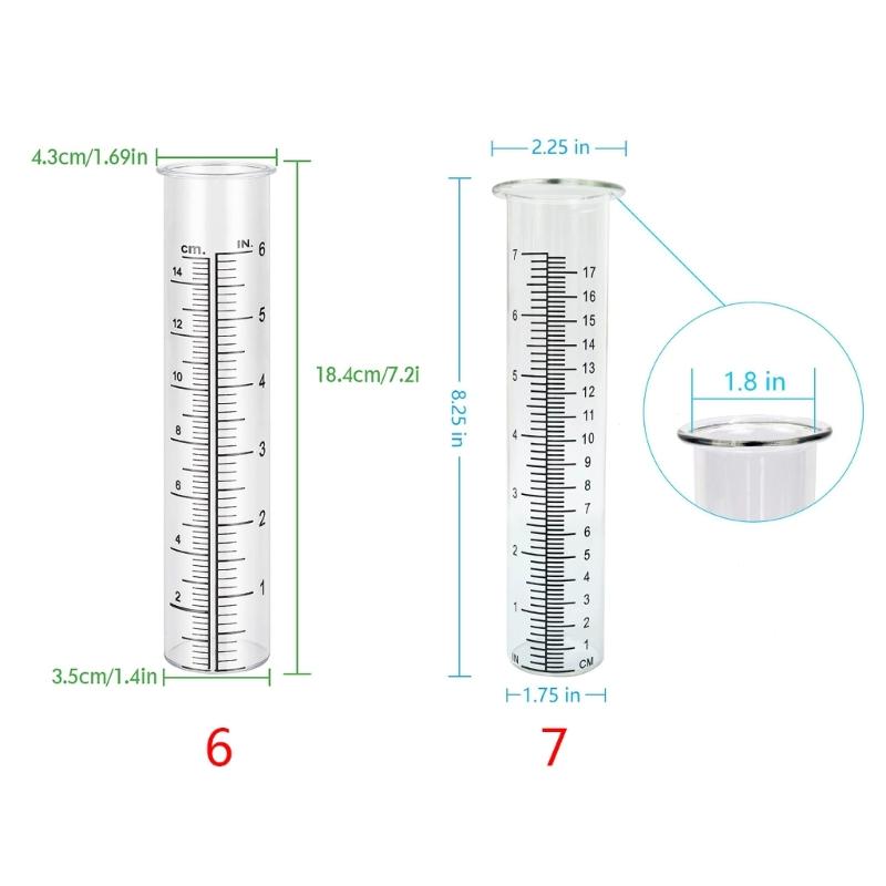 Rain Gauges Outdoor 7/8inch Large Capacity Rain Gauges Outdoor Easy- To Read Suitable for Yard Lawn Garden Fence