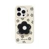Applicable to iphone16/17Promax all-inclusive anti-drop mobile phone case Apple 15/14 black flower bracket protective case 13