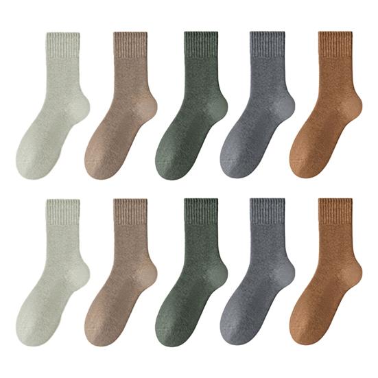 Damen Einfarbige Wadenlange Socken Herbst Gemütlich Weich Flauschig Crew-Socken Thermisch Warm Winter Dicke Stiefelsocken für Kaltes Wetter