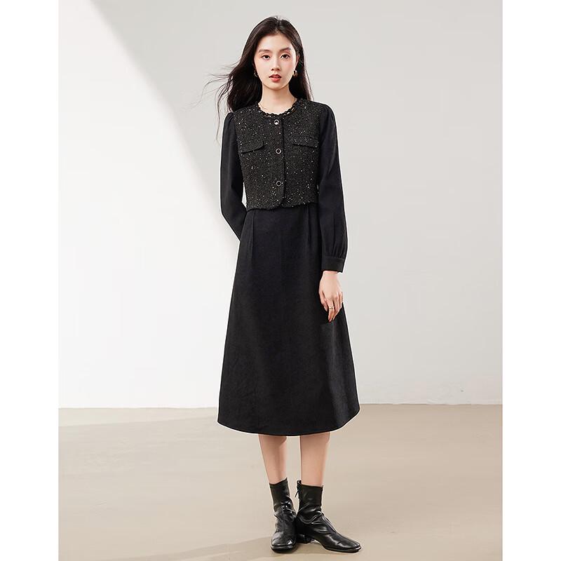 Si Shui Nian Hua Damen Elegantes Midikleid im Stil kleiner Duft