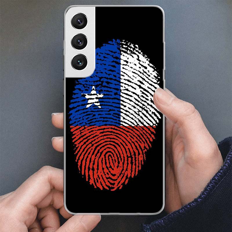 Chile Flag Phone Case For Samsung Galaxy S25 S24 S23 S22 Ultra S21 S20 FE S10 Plus S10E + S25U Soft Cover Shell