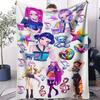 K-POP Demon Hunters Flannel Throw Blanket Huntrix Tiger Soft Warm Sofa Bed Cover Travel Camping Home Leisure for Girls Fans Gift