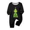 Christmas Print Crewneck Top and Jogger Pants Set Casual Two Piece Outfit for Holiday Lounging