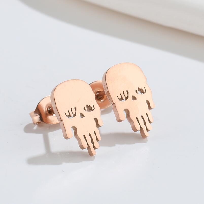 Halloween Bat Stainless Steel Stud Earrings - Minimalist Animal Design for Women, Vintage Christmas Mini Earrings