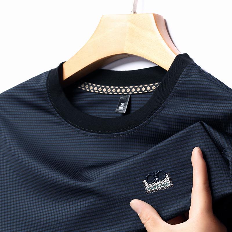 Herren Gestreiftes Langarm Rundhals Sweatshirt für Frühling & Herbst