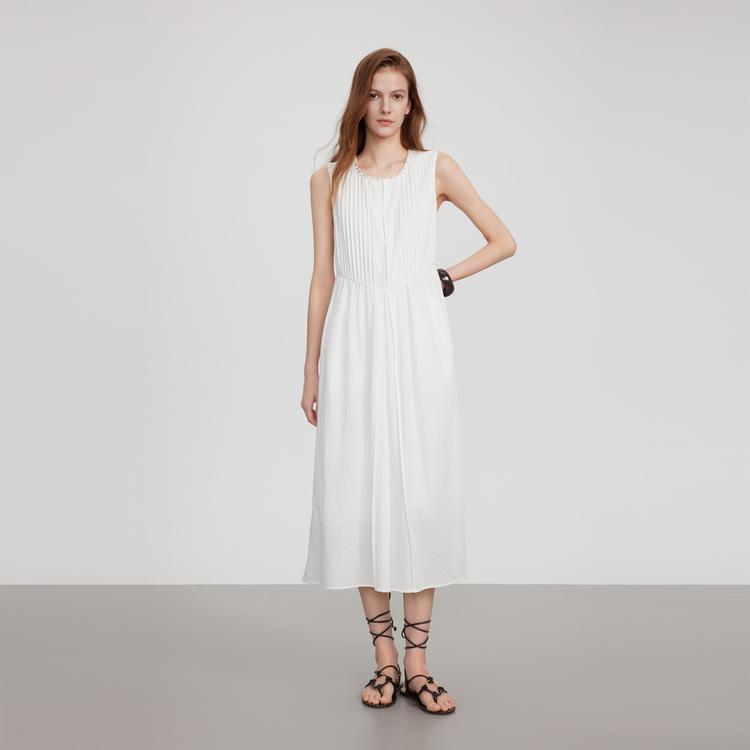 ELLE Modern Elegant Slimming Solid Color Sleeveless A-Line Dress Women dresses EL52528