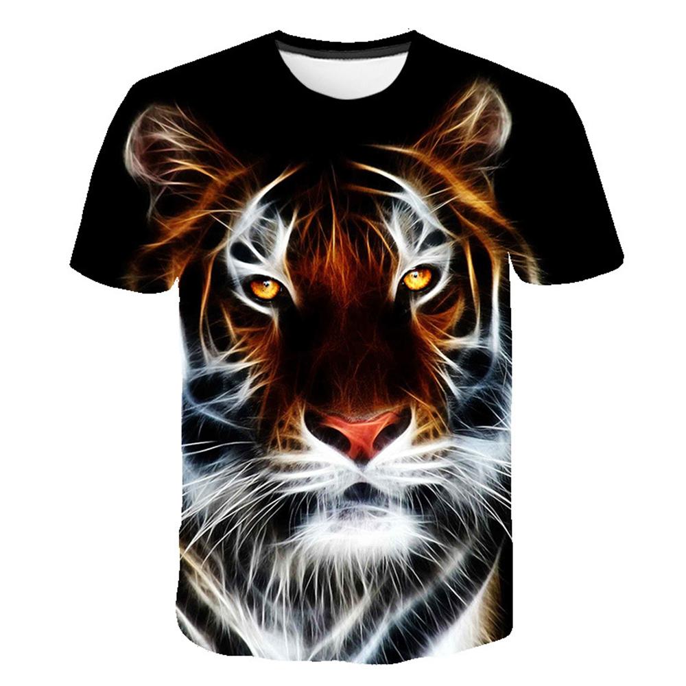Children's Clothing Oversized Tops Short Sleeve 3D Lion Printed T-Shirts O-Neck Casual Kids Clothes Summer Outdoor Boys T Shirts