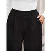 Pantaloni Lunghi Casual Comodi All-Match Monocolore Vita Alta Gamba Larga Dritta da Donna