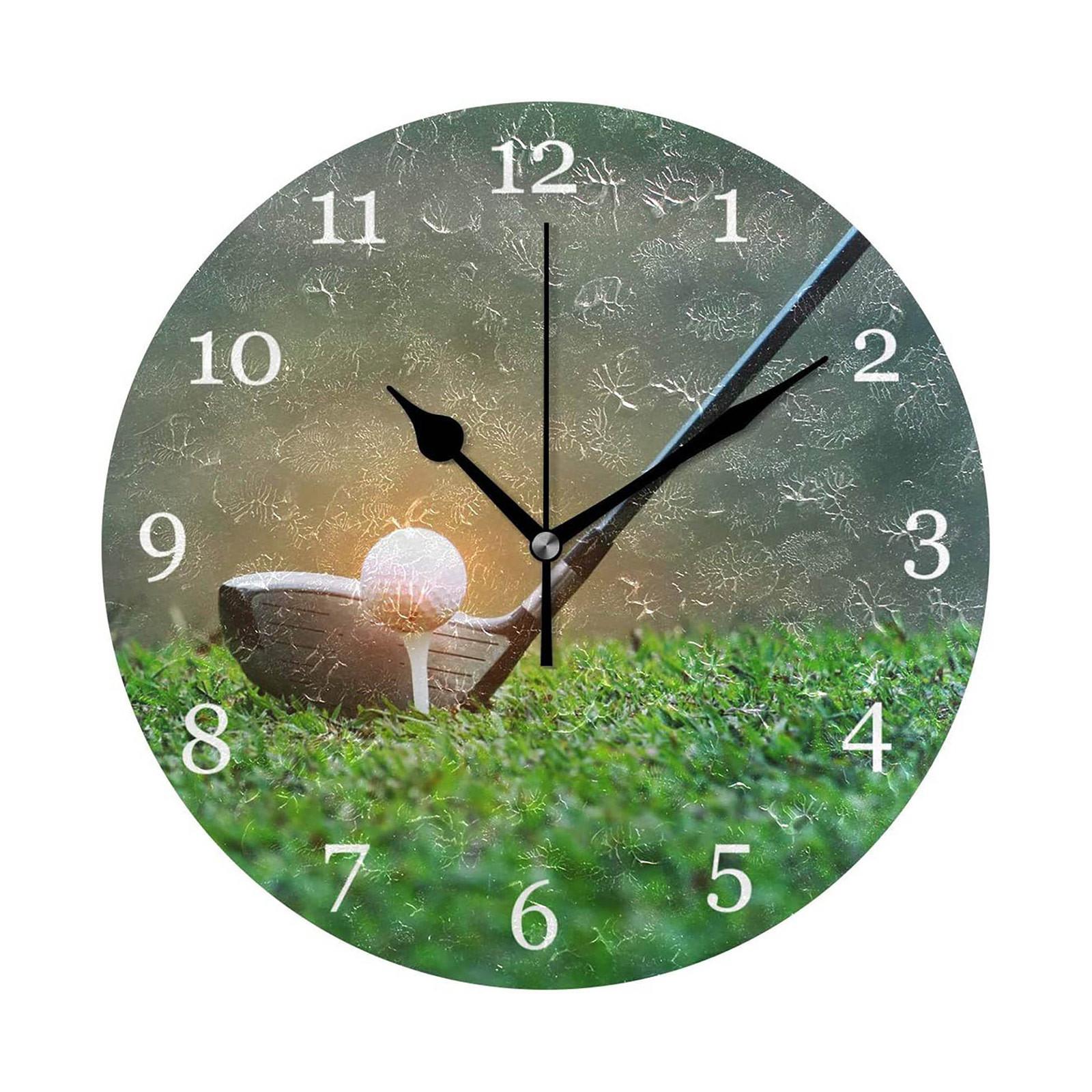 12Inch Wall Clock Battery Operated, Silent NonTicking, Sports Ball Decorative Clock For Bathroom, , Bedroom, Home, And Kitchen