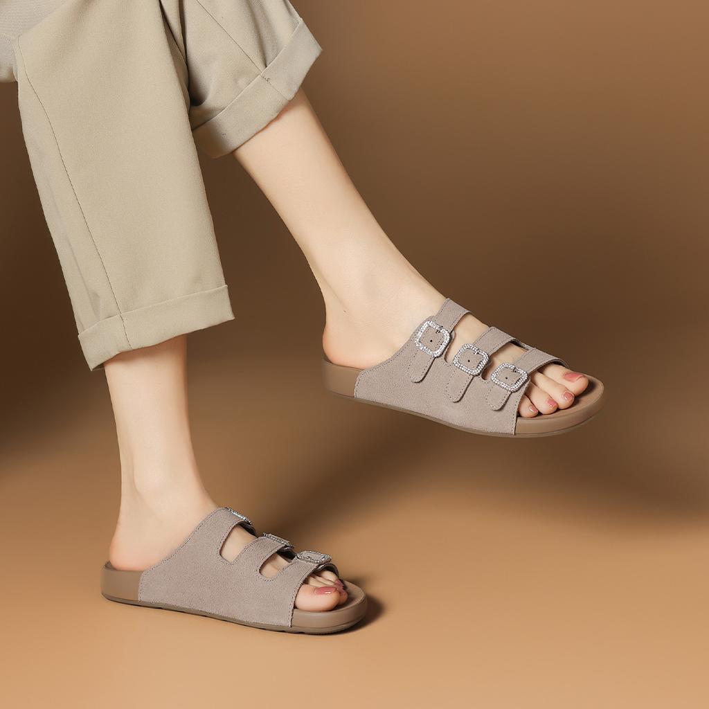 High fashion temperament, one foot soft soled slippers, women's shoes for outdoor wear