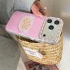 Matching Hello Kitty Charm Wrist Strap Pink Glitter Cookie Print Phone Case For iPhone 14 15 16 17 Pro Max INS Cute Shockproof C