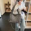 Multi-compartment soft leather tote bag women's shoulder messenger bag