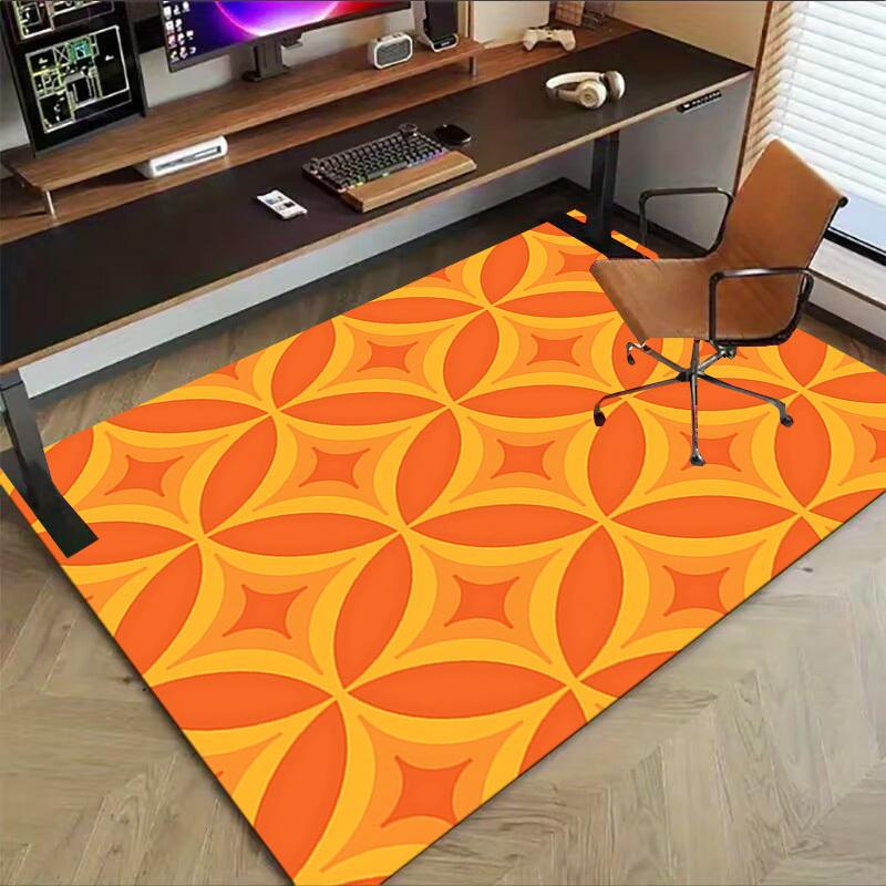 1 st Orange Mönster Extra Stor Halkfri Golvmatta, Kontor, Familj, Sovrum Stor Yta Matta Inomhusmattor, Livliga Färger
