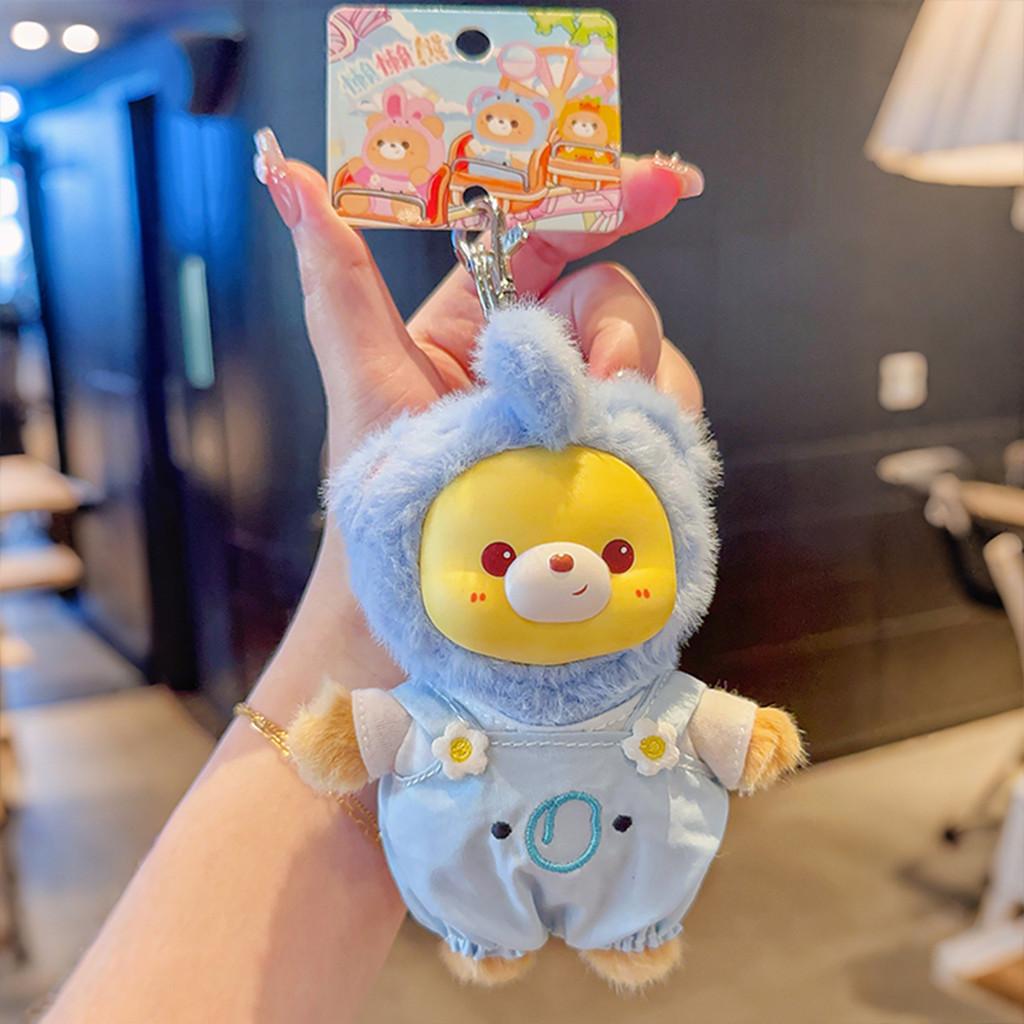 

Rabbit Elephant Hat Bear Plush Keychain With Soft Fabric And Adorable Face For Bag Charm And Gift