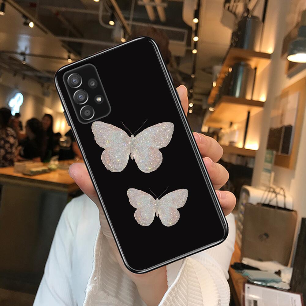 Beautiful Butterfly Pattern Phone Case Hull For Samsung Galaxy A70 A50 A51 A71 A52 A40 A30 A31 A90 A20E 5G A20s Black Shell Art