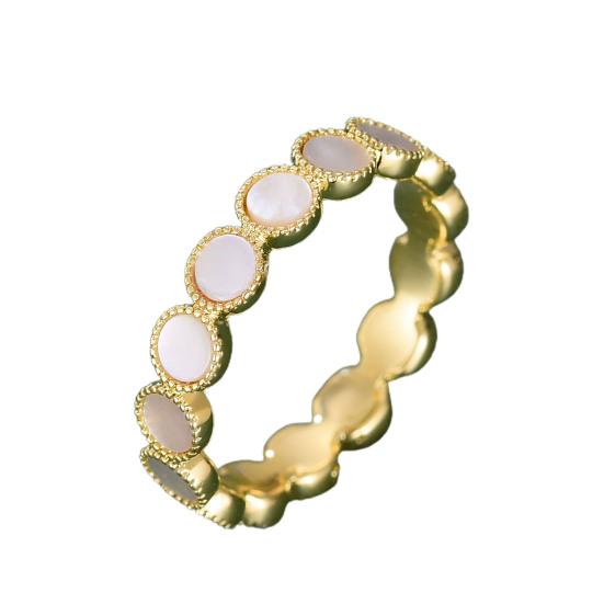 Buy Chic Circular Geometric White Shell Artificial Gems White Shell ...