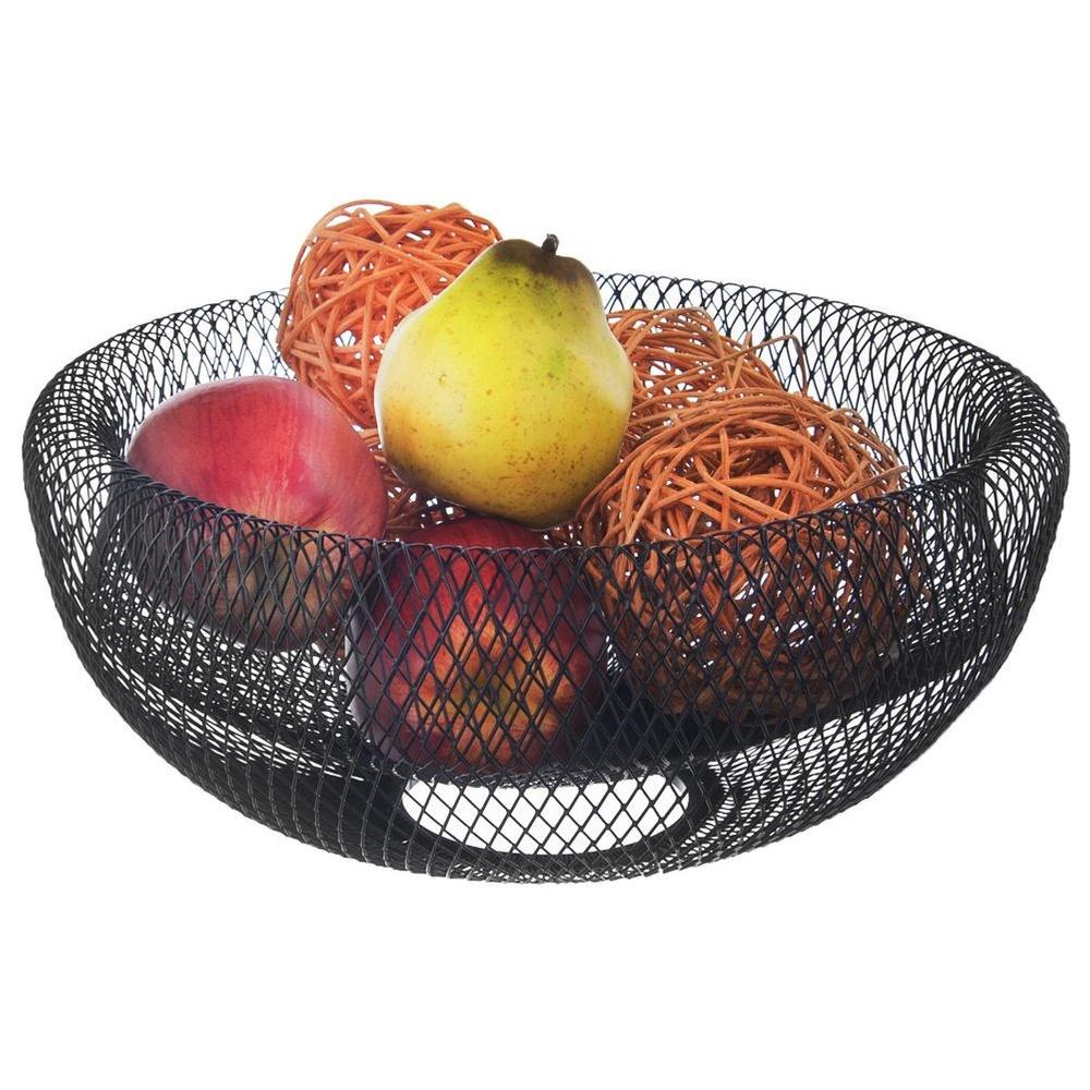Black Metal Fruit Basket 30cm RADKA