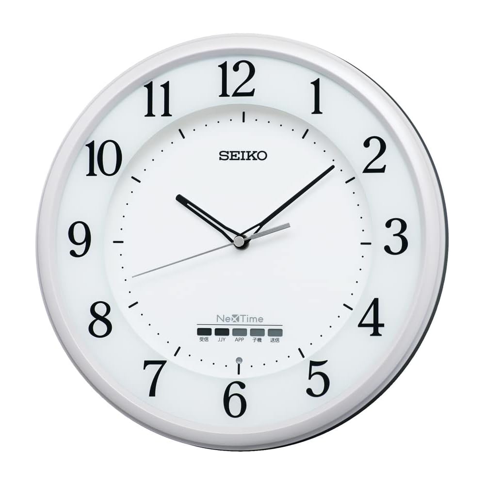 Seiko Clock Radio-Controlled Wall Clock, Seiko Nextime, White Pearl, Diameter 310 x 51mm, ZS255W