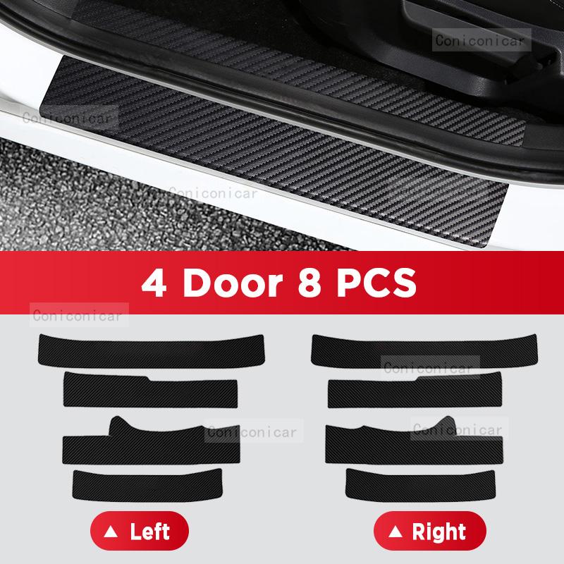 Naklejka na próg drzwi z włókna węglowego do samochodu dla GEELY TUGELLA 2025 Pedał progowy Chroniący przed zarysowaniami Akcesoria do dekoracji wnętrza