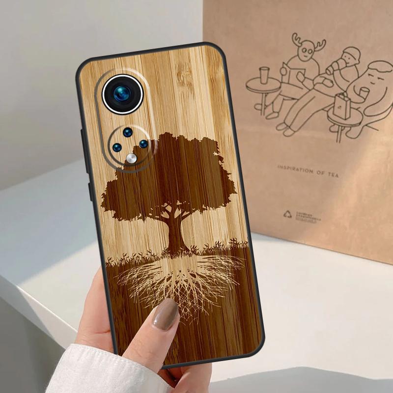 Tree Flower Bamboo Wood For Honor Magic 8 5 6 7 Pro Case For Honor 400 200 Lite 50 70 90 X8c X8b X9a X9b X9c X9d Win