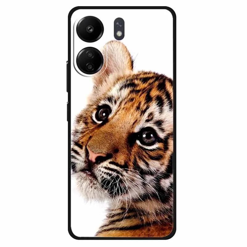Funda For Xiaomi Poco C65 Case Soft Lion Wolf Black Shockproof Back Cover for Poco C65 C 65 Soft Case Poco C65 Cool Soft Bumper