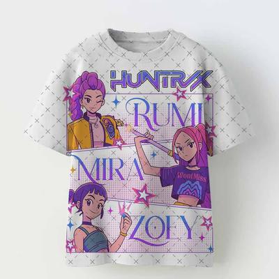 Kpop Chasseurs de Démons Enfant Adulte T-shirt Halloween Maille 3D Confortable T-shirt de Sport Homme et Femme Très Grand Robe de Couple