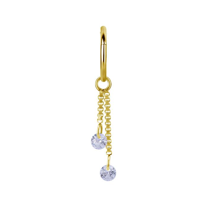 Charm Chain With White Zircons - Gold - D-071 25 Mm
