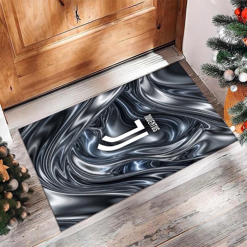Tappeto in Flanella Stampato Juventus FC Antiscivolo Morbido Poliestere Tappeto per Pavimento Tappetino Decorativo per Interni per Camera da Letto Soggiorno Divano