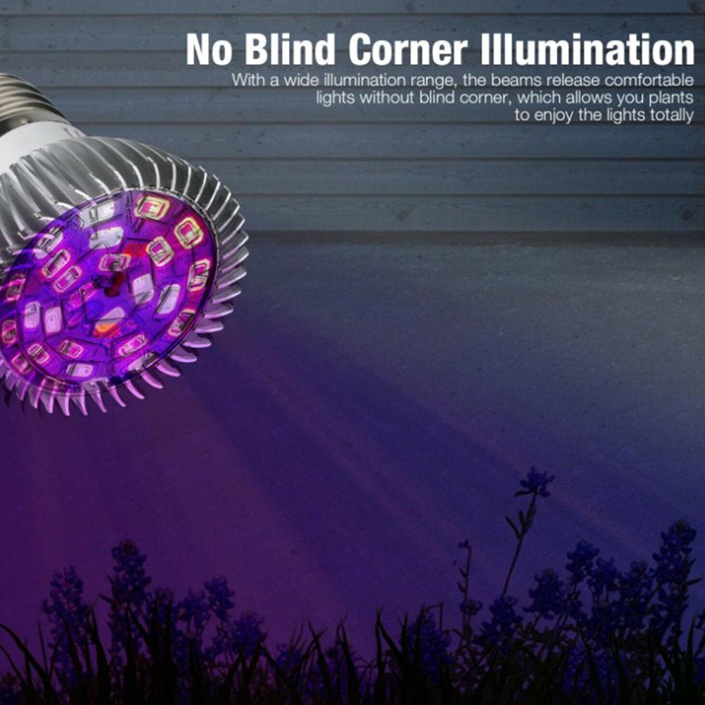 LED Plant Grow Light Bulb E27 Base Grow Light Bulbs Indoor 28W Plants Growing Light Bulb Lamp for