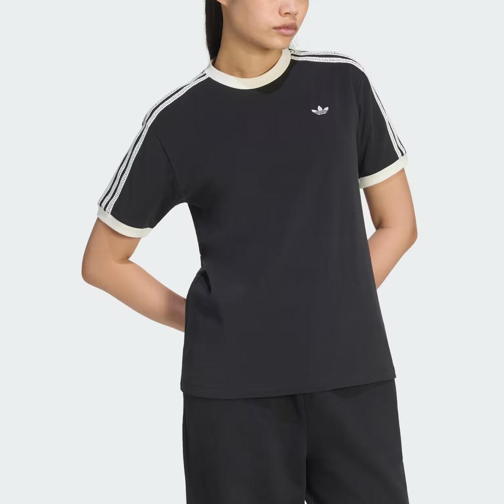 Adidas Originals Summer Glow Advanced Classic Three Stripe Casual Woven Round Neck Short Sleeve T-Shirt Women Tops KY8127