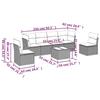VidaXL Garden Lounge Set with Cushions 7 Pcs, Sofas with Adjustable Feet, Outdoor Furniture Set Patio Terrace, 3249222