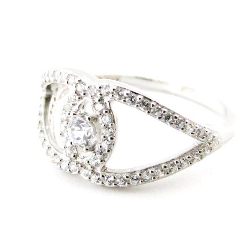 Silver Ring 'Goddess' White Silver (rhodium) - 10 Mm