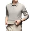 Men's Long Sleeve T-Shirt Middle-Aged & Young Casual Lapel Collar