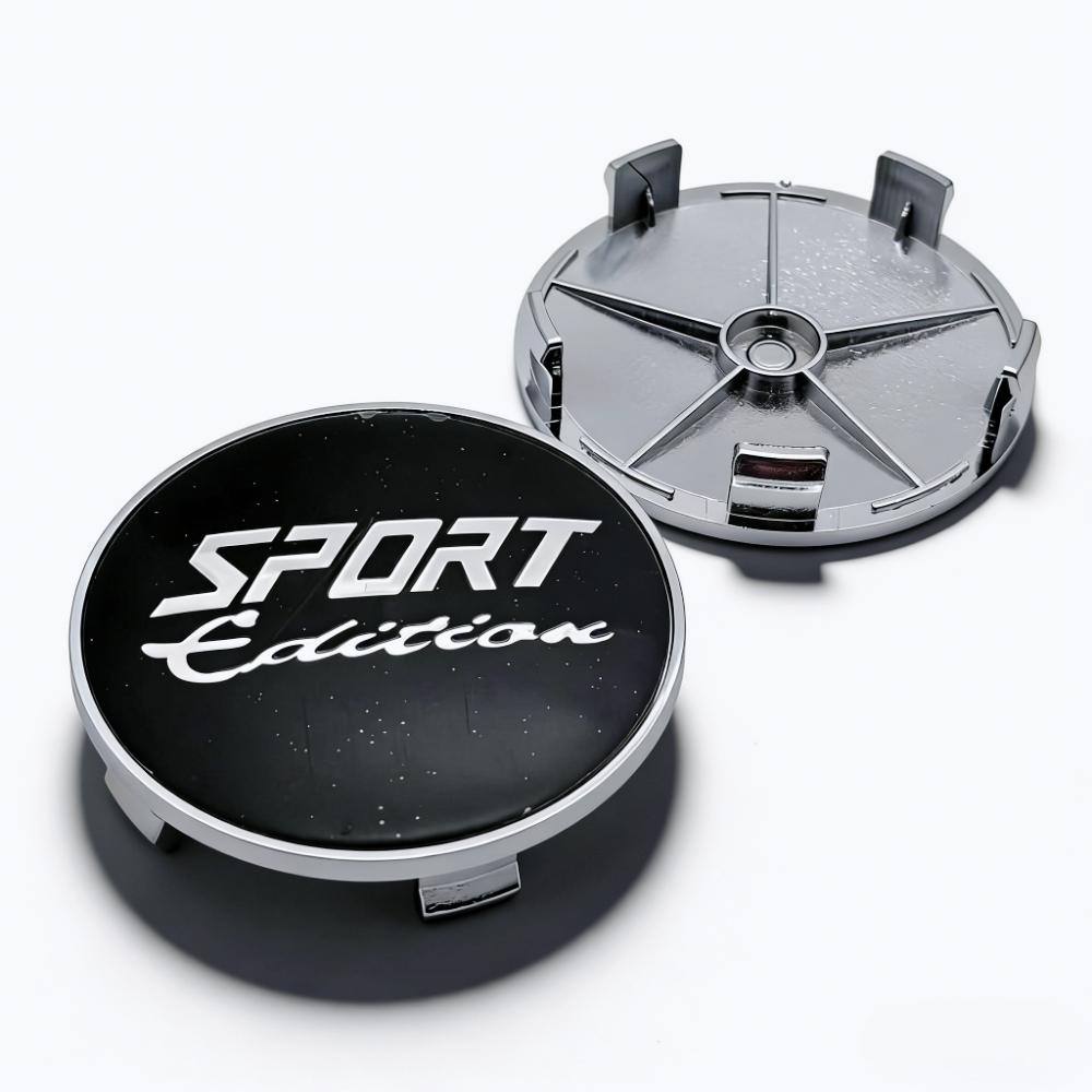4pcs Black Silver Sport Edition Logo Emblem Car Wheel Center Caps 68MM 63MM Wheels Hub Cap Rim Hubcaps Dust Cover Accessories
