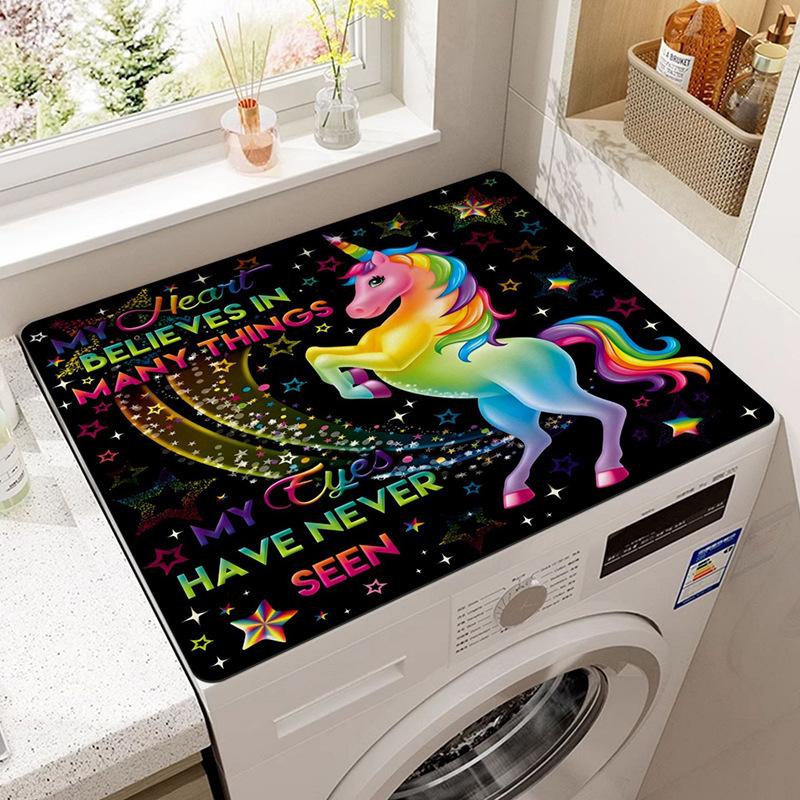 Retro Washing Machine Covers Kitchen Absorbent Coffee Machine Refrigerator Cover Pad Drain Pad Microwave Oven Insulation Pad