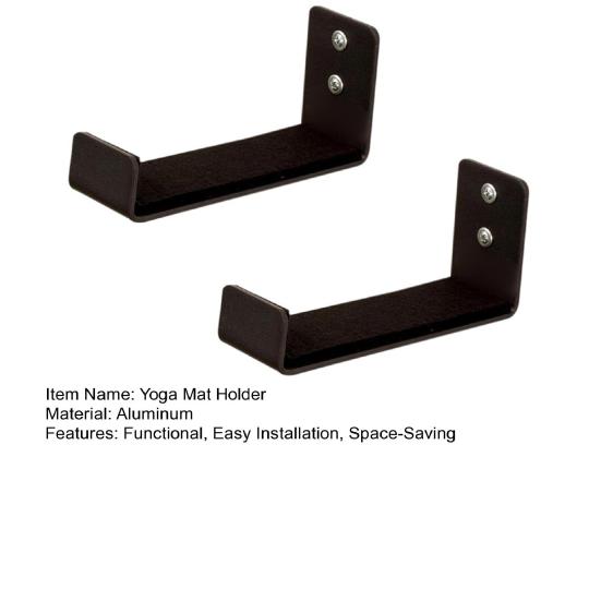 Yoga Mat Holder Wall Mount Yoga Mat Storage Rack Home Gym Wall Organizer for Foam Rollers Resistance Bands Fitness Accessories