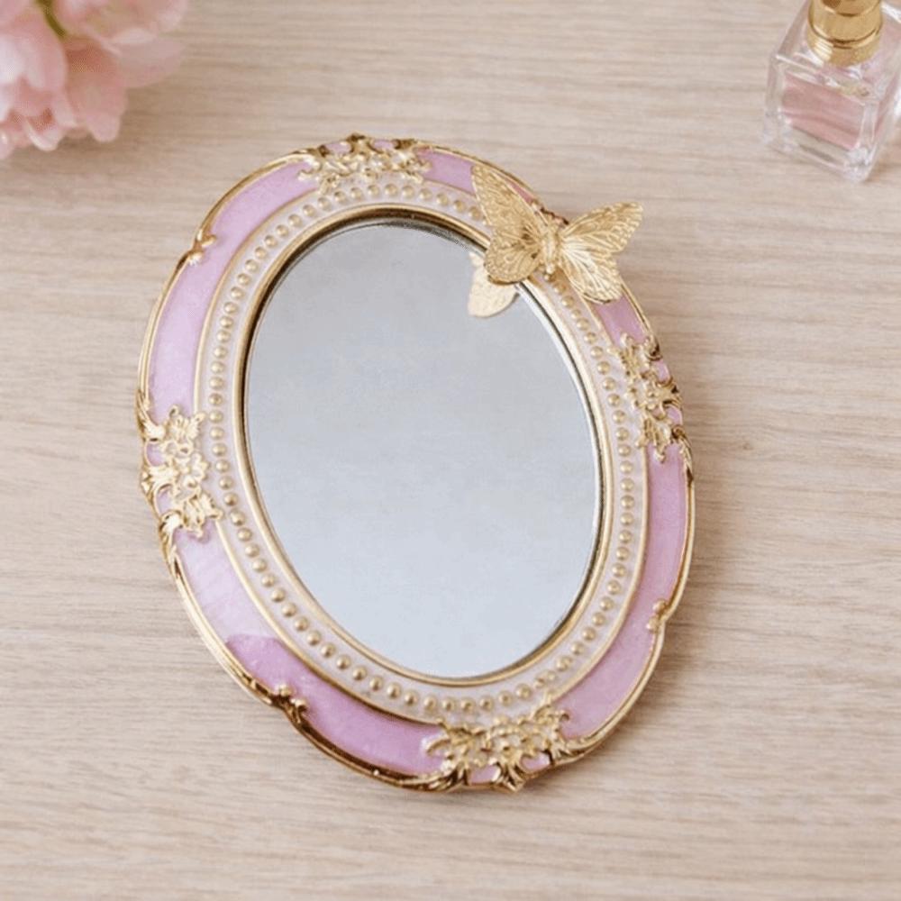 Romantic Pocket Mirror European Style Mini Relief Mirror  Home Decor
