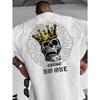 European Size Men'S Gothic Style T-Shirt Featuring a Skull And Crown Design - Creative Streetwear with a Loose Fit,