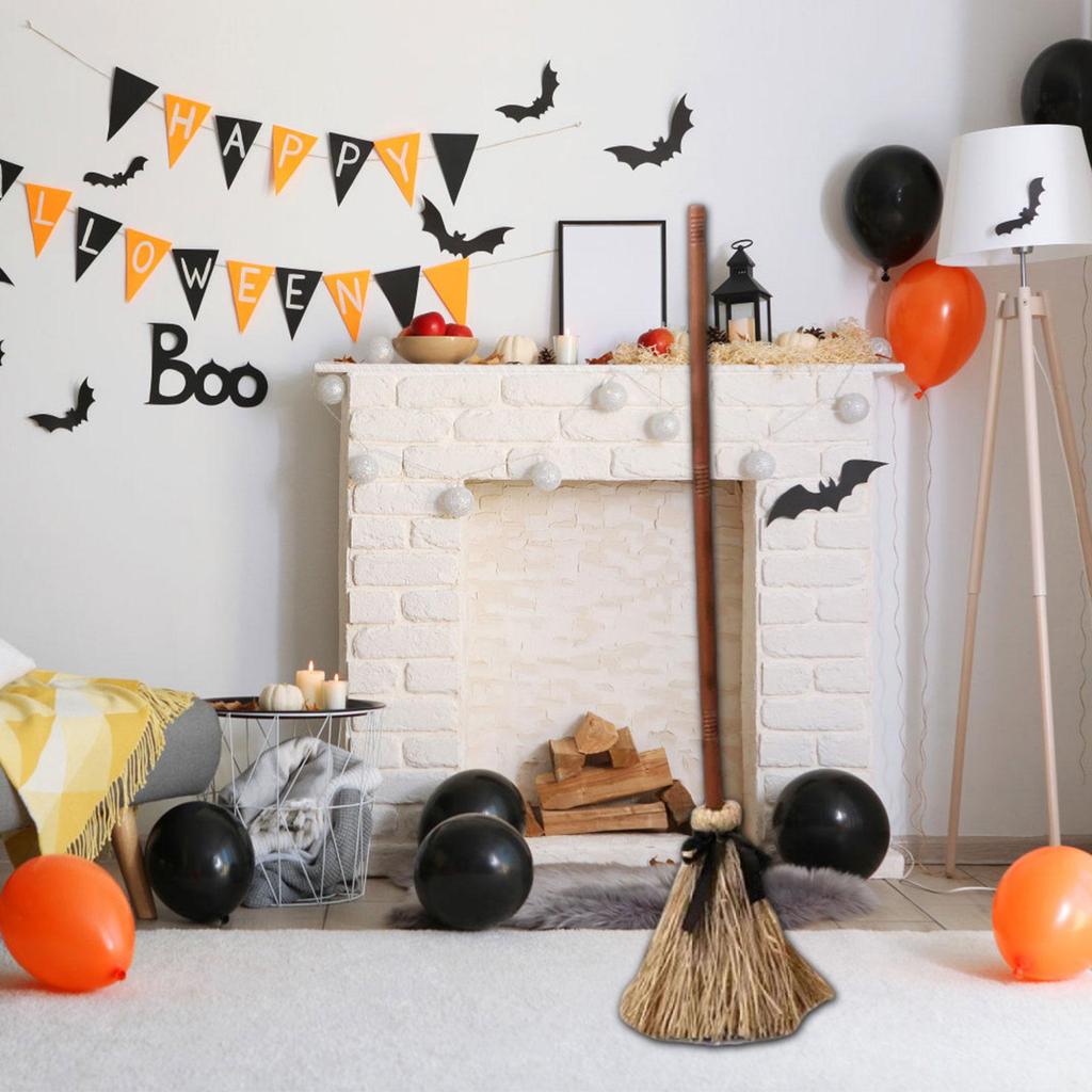 Halloween Witch Broom Cosplay Prop Broomstick Haunted Dancing for Party Porch Costume