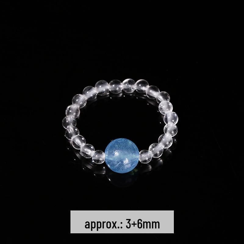 

Natural White Crystal Aquamarine Top Bead Bracelet for Men s and Women s Fashion Jewelry 8mm
