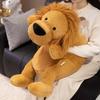 Kawaii Lion Plush Toy Long Sleep Pillow Cute Soft Stuffed Lions Fluffy Doll Sofa Cushion Nap Sleeping Plushie for Birthday Gift