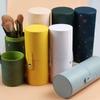 PU Leather Empty Cosmetic Brushes Pen Holder Dust-Proof Makeup Brush Organizer