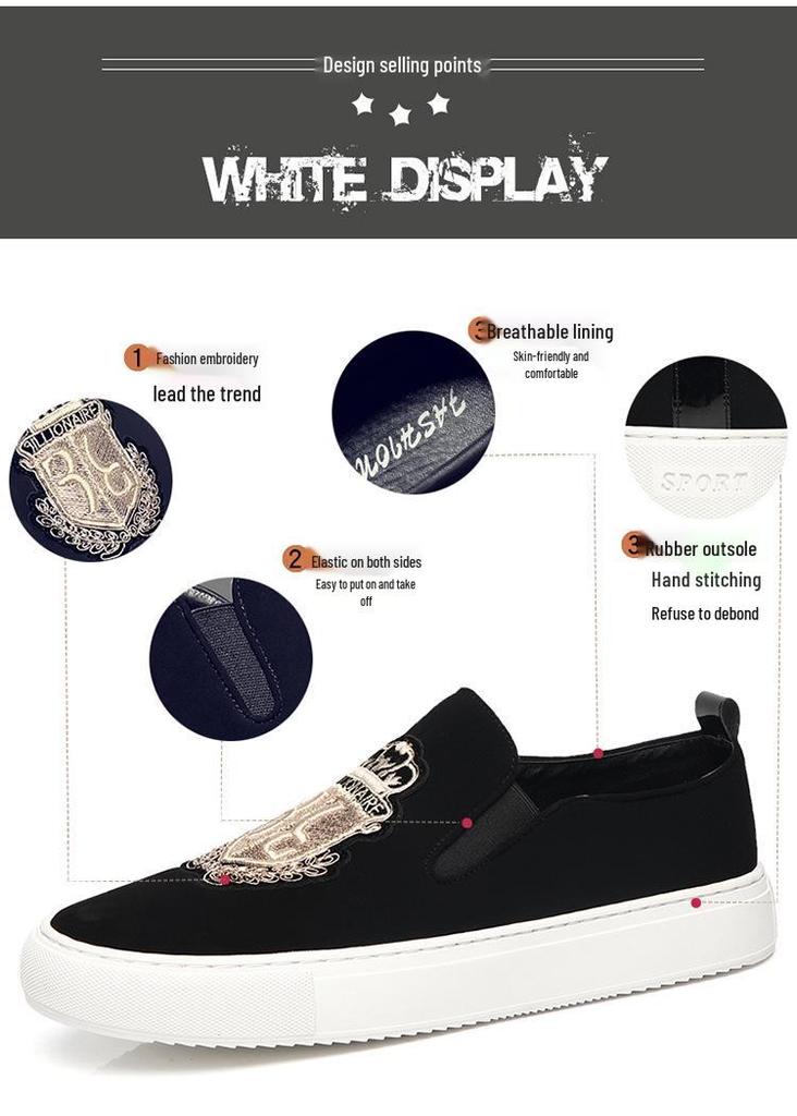 Men's Trendy Summer Slip-on Loafers - British Embroidery & Comfort