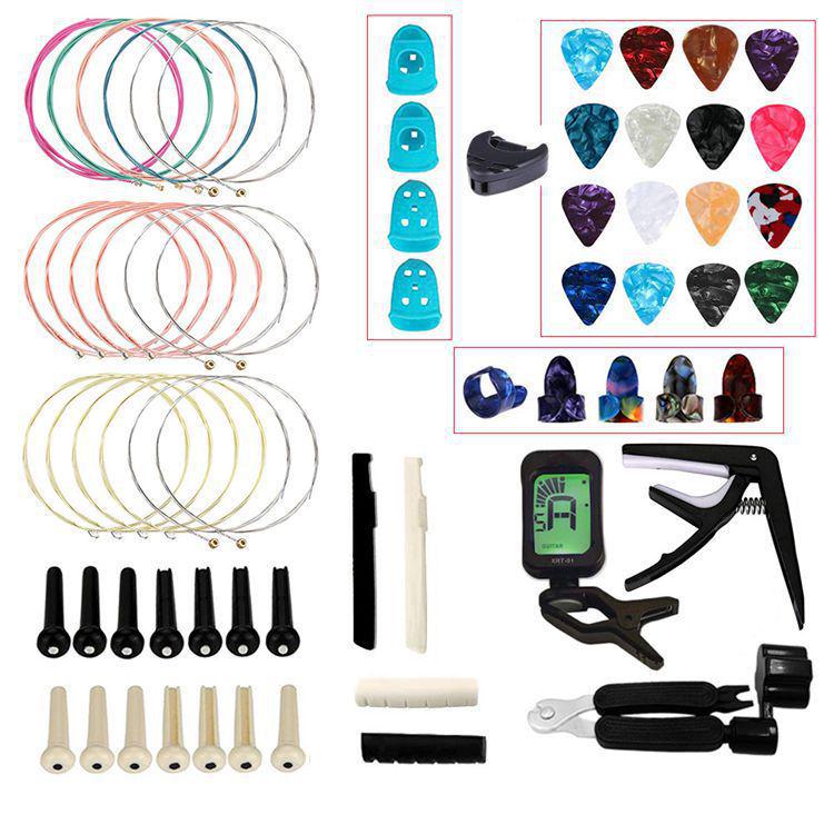 Set di Accessori per Chitarra: Corde, Ditali & Plettri Pacchetto A