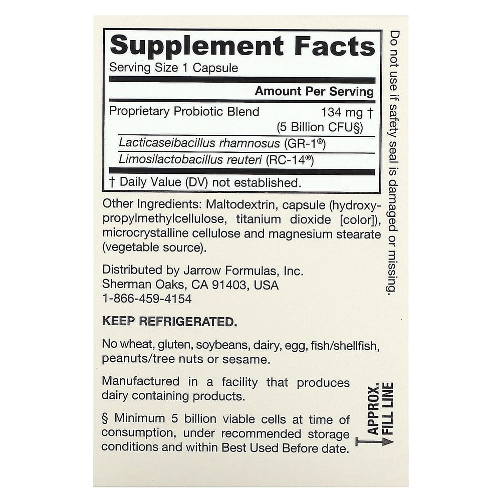 Jarrow Formulas Vegan Fem Dophilus 5 Billion CFU Veggie Capsules, 30 Count