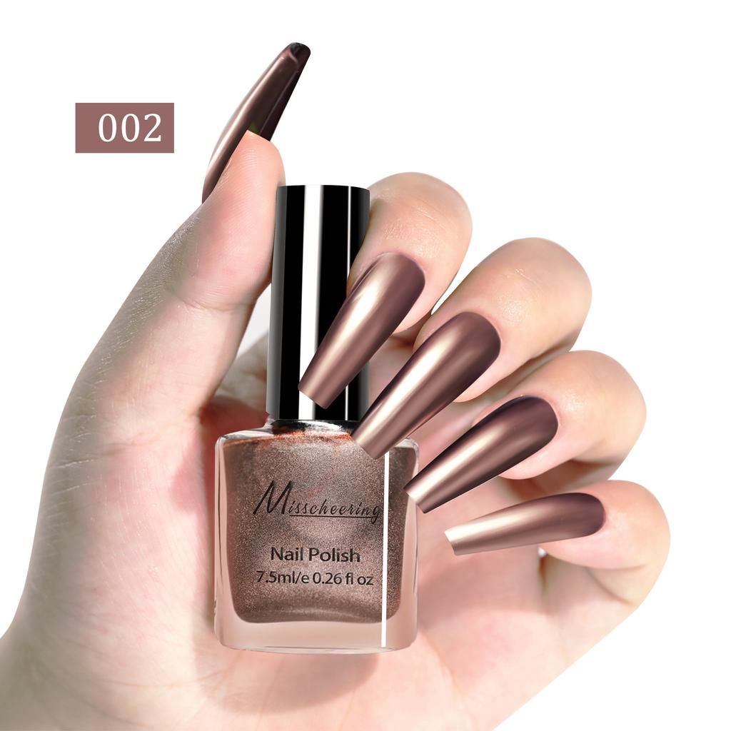 Nail Art Metal Mirror Nail Polish No Baking Quick Drying Effect Long-lasting Nail Art Multi-color Glossy Nail Polish