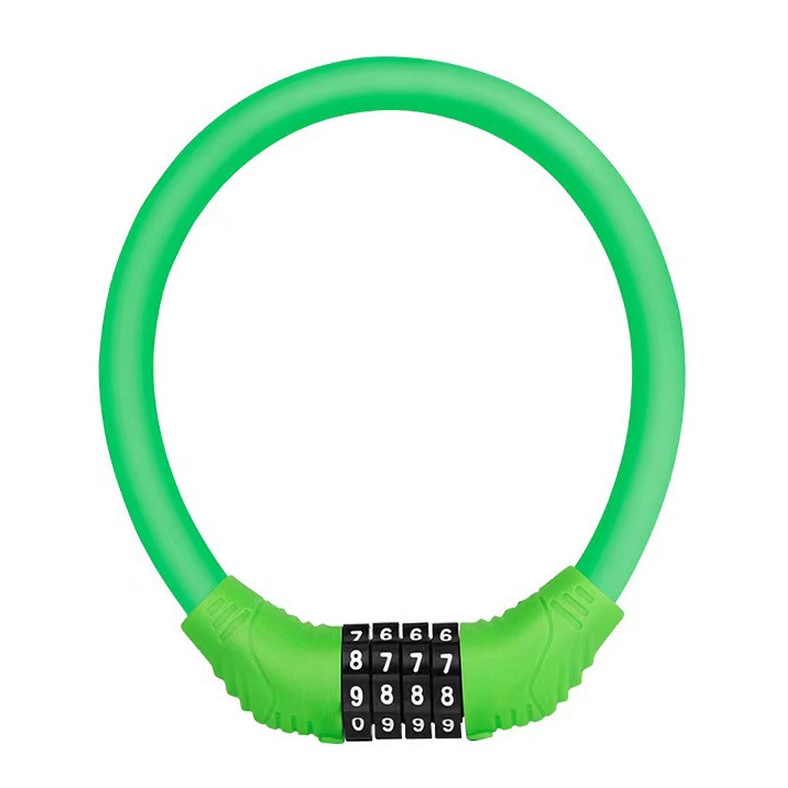 

Pocket Size Portable 4 Digit Private Password Bike Lock Cable Lock Bicycle Security Lock Anti-Theft Code Bike Lock for Bike Electric Scooter Green