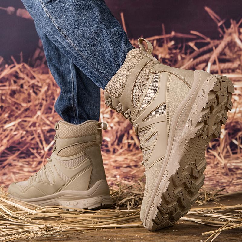 Herren Wüstenstiefel Herren Casual Outdoor Hohe Kampfstiefel Übergröße Camouflage Dschungel Cross-Country Wanderschuhe